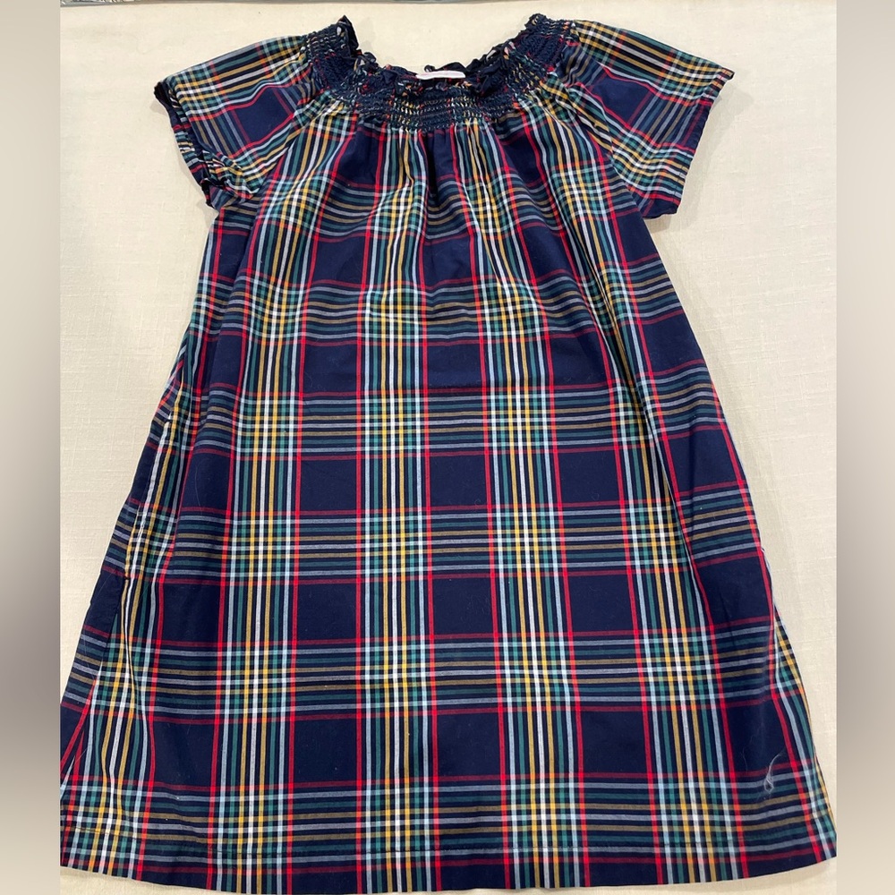 Hanna Andersson Navy Plaid Kids Dress size 8